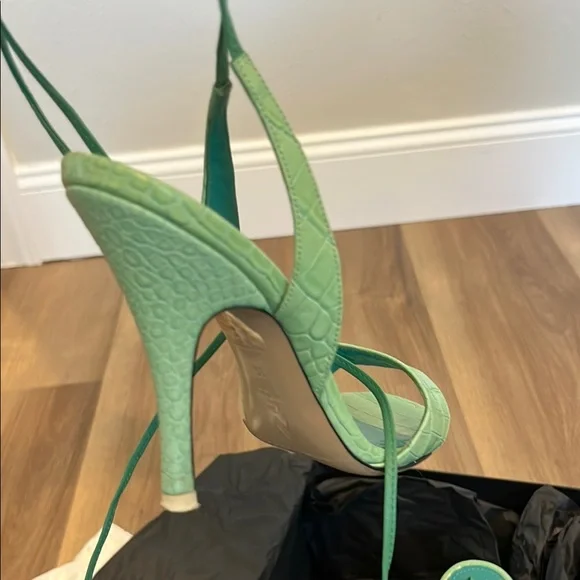 The Attico Green Strappy Sandals